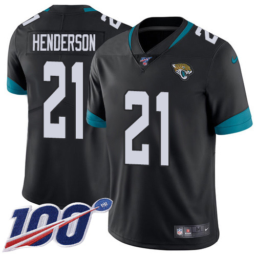 Nike  Jaguars #21 C.J. Henderson Black Team Color Men Stitched NFL 100th Season Vapor Untouchable Limited Jersey